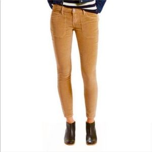 Levis Corduroy Tan MidRise Long Pocket Skinny Khaki Jeans Pants Womens Size 27